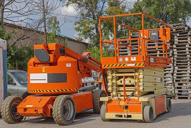 forklift transporting goods in a warehouse setting in Bay Pines, FL